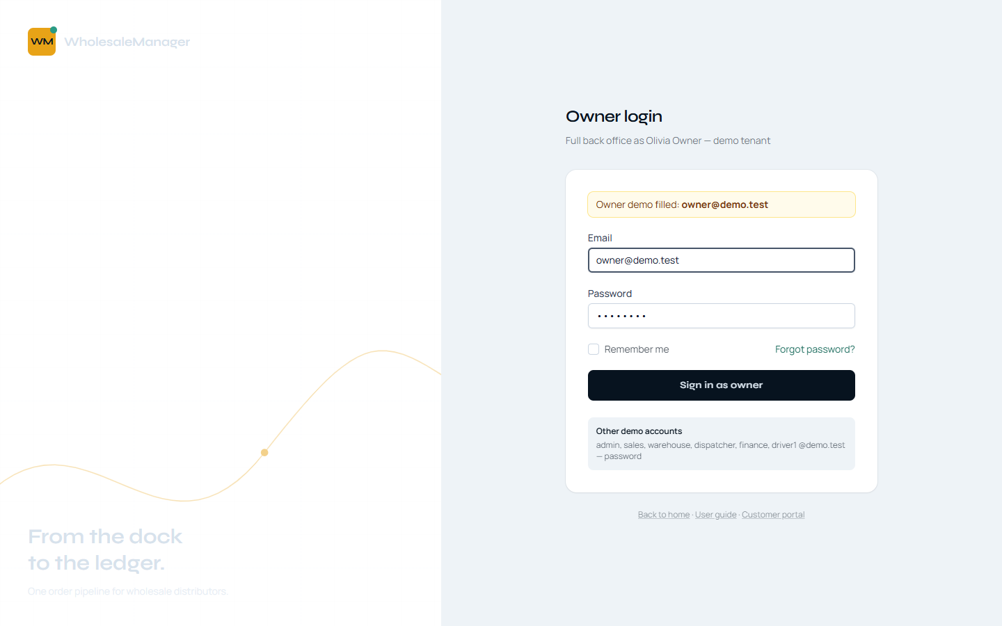 Shared sign-in screen with demo accounts